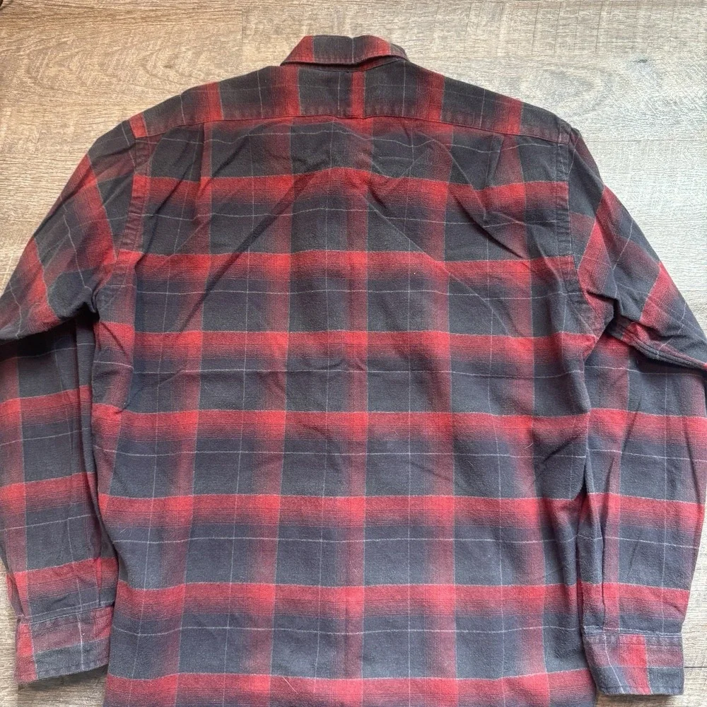 Ralph Lauren Marlowe Mens Size Med Shirt Flannel Vintage Buffalo Plaid Red Black